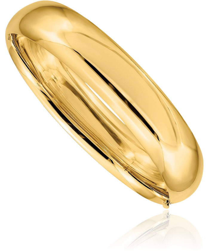 14K Solid Yellow Gold 14.25mm Bangle Bracelet