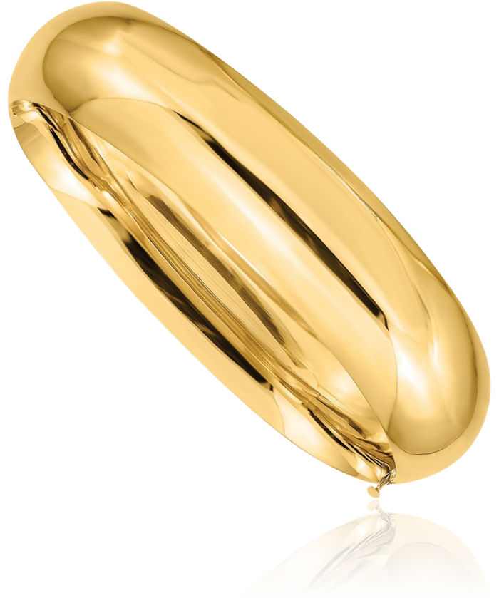 14K Solid Yellow Gold 17.45mm Bangle Bracelet