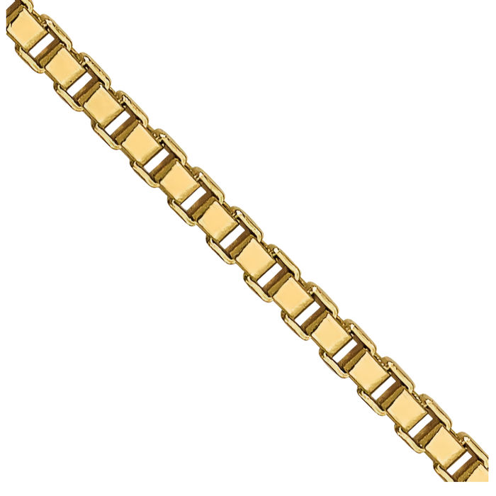 14K Solid Yellow Gold 1mm Box Link Chain Necklace