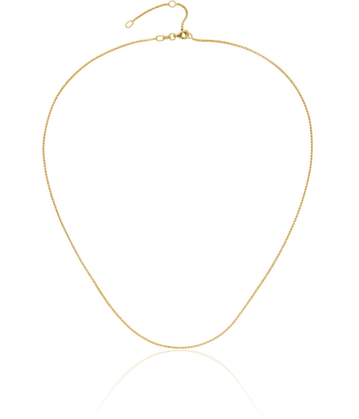 14K Solid Yellow Gold 1mm Franco Adjustable Chain Necklace