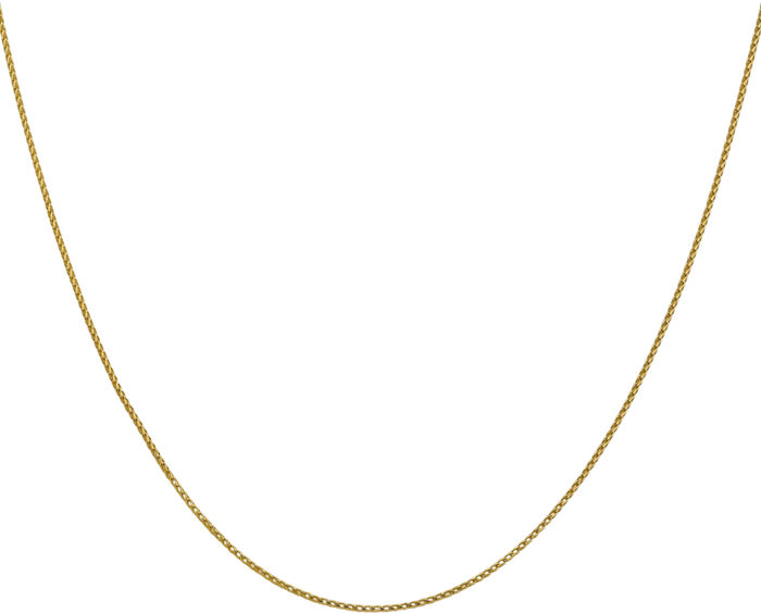 14K Solid Yellow Gold 1mm Franco Link Chain Necklace