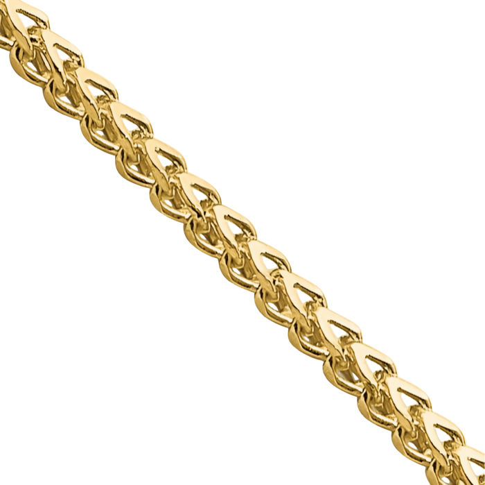 14K Solid Yellow Gold 1mm Franco Link Chain Necklace