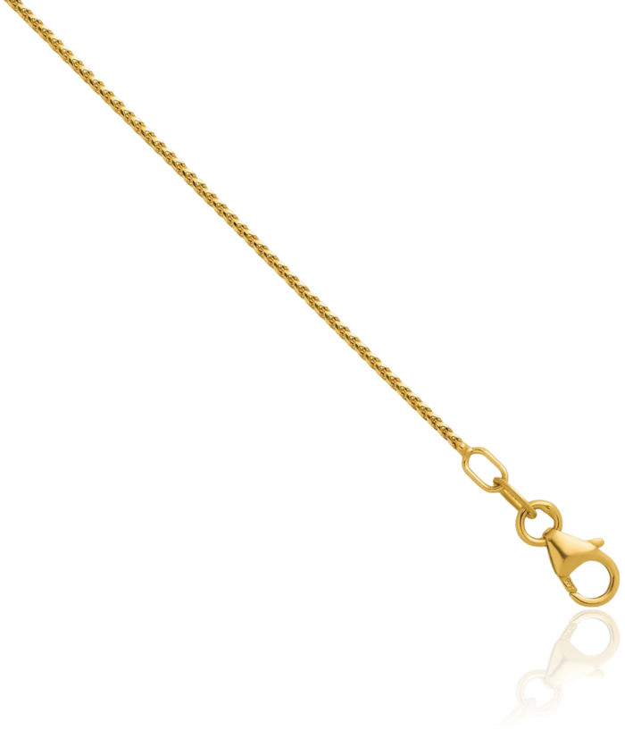 14K Solid Yellow Gold 1mm Franco Link Chain Necklace