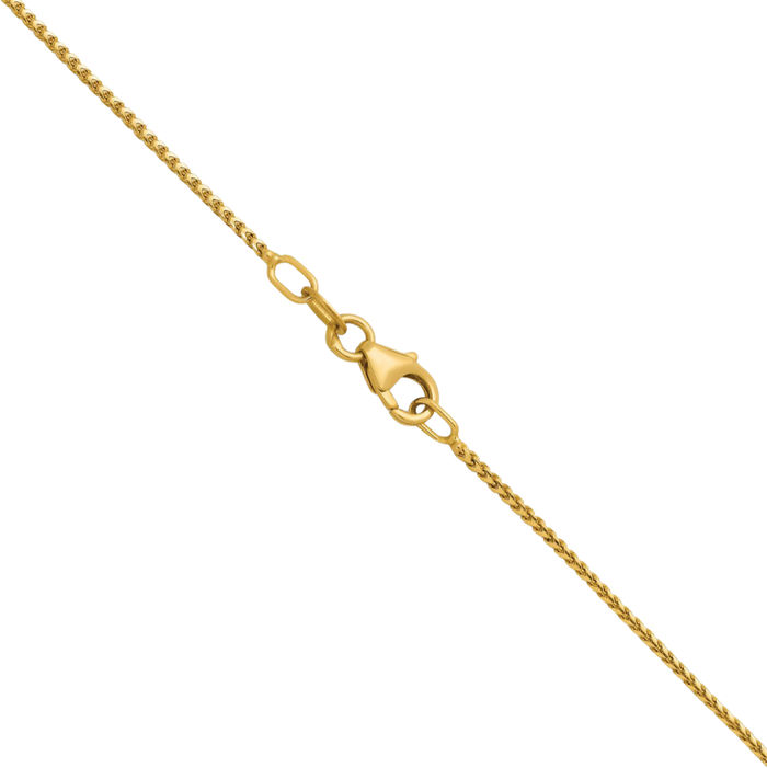 14K Solid Yellow Gold 1mm Franco Link Chain Necklace
