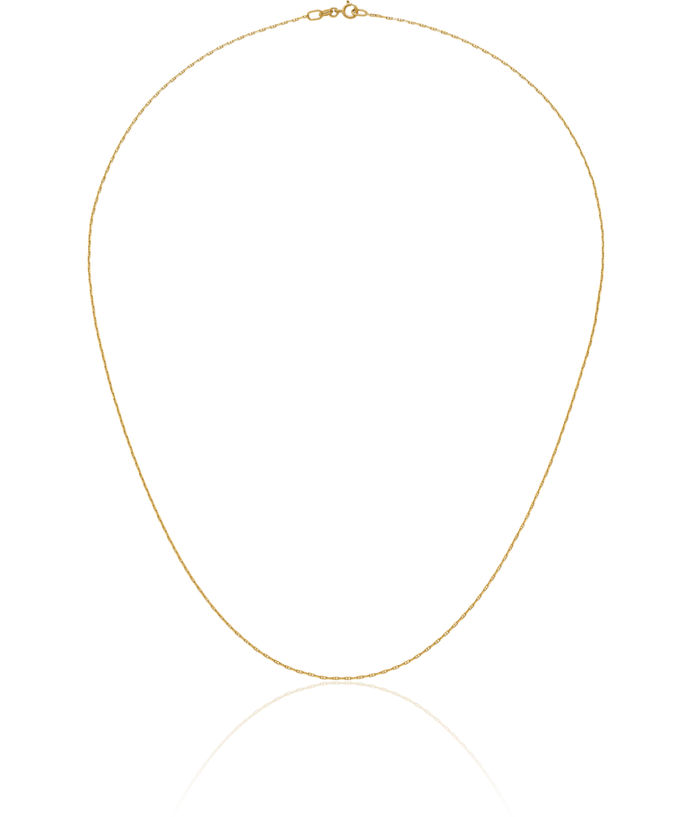 14K Solid Yellow Gold 1mm Anchor Mariner Link Chain Necklace