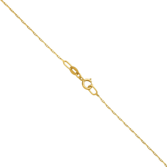 14K Solid Yellow Gold 1mm Anchor Mariner Link Chain Necklace