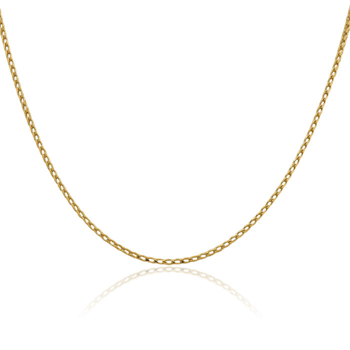 14K Solid Yellow Gold 2.1mm Franco Link Chain Necklace