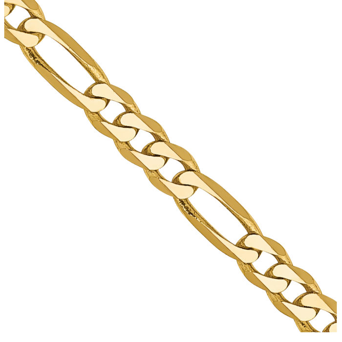 14K Solid Yellow Gold 2.25mm Figaro Link Chain Necklace