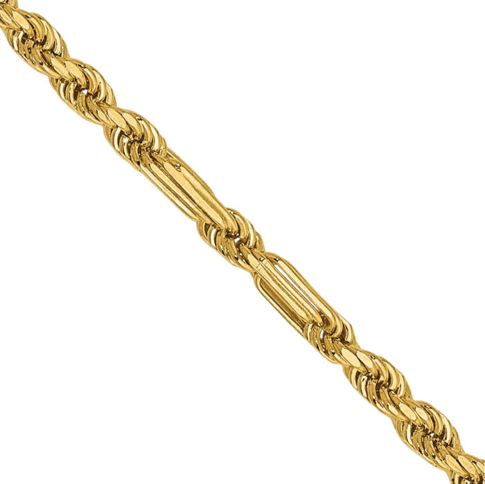 14K Solid Yellow Gold 2.25mm Milano Rope Chain Twisted Link Necklace