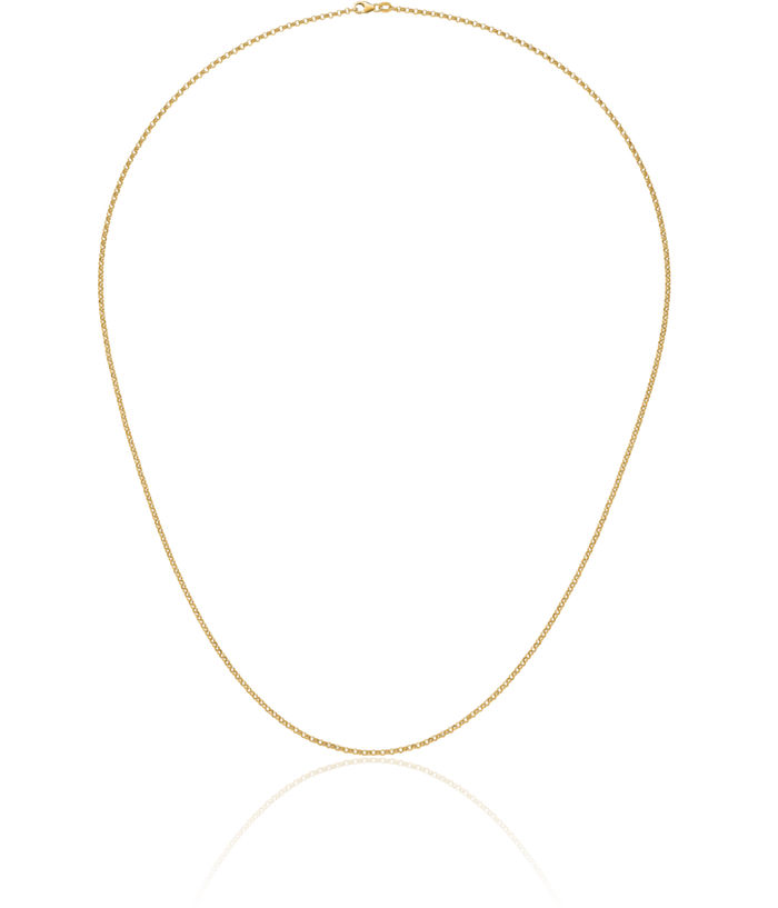 14K Solid Yellow Gold 2.3mm Cable Rolo Link Chain Belcher Necklace