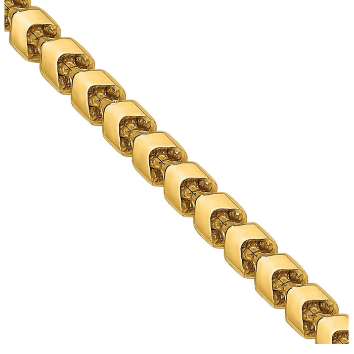 14K Solid Yellow Gold 2.4mm Franco Link Chain Necklace