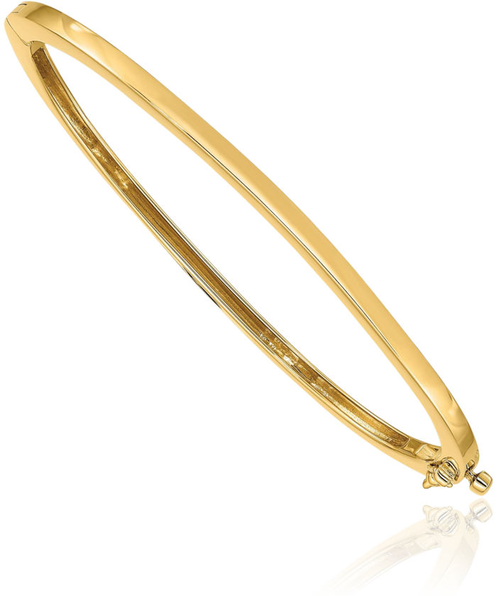 14K Solid Yellow Gold 2.5mm Bangle Bracelet