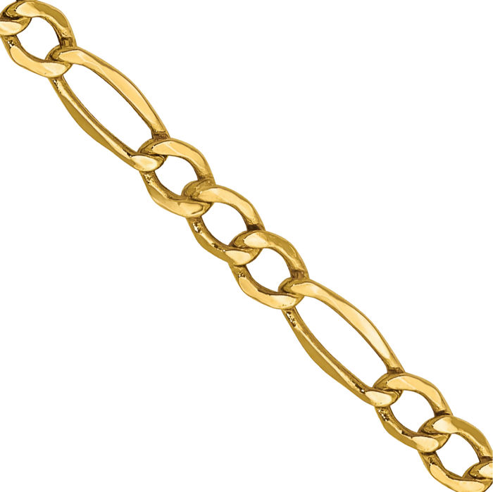 14K Solid Yellow Gold 2.5mm Figaro Link Chain Necklace