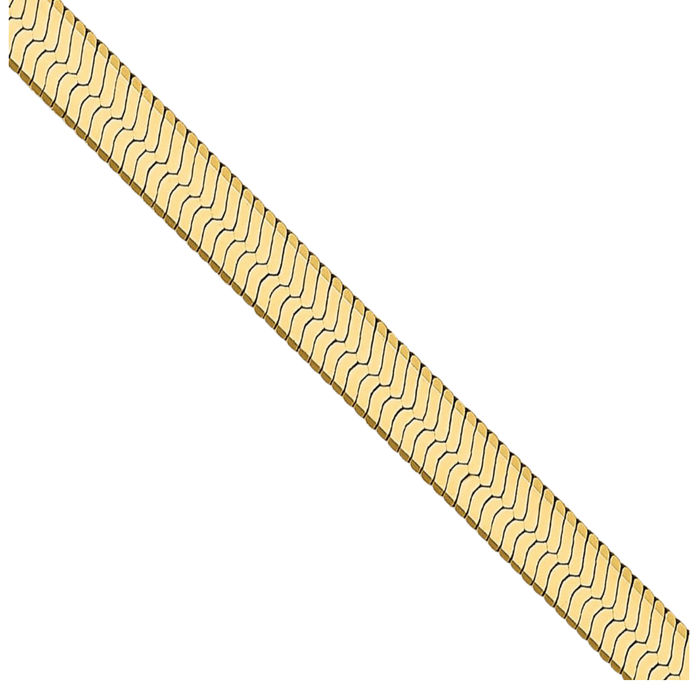 14K Solid Yellow Gold 2.5mm Herringbone Chain Necklace