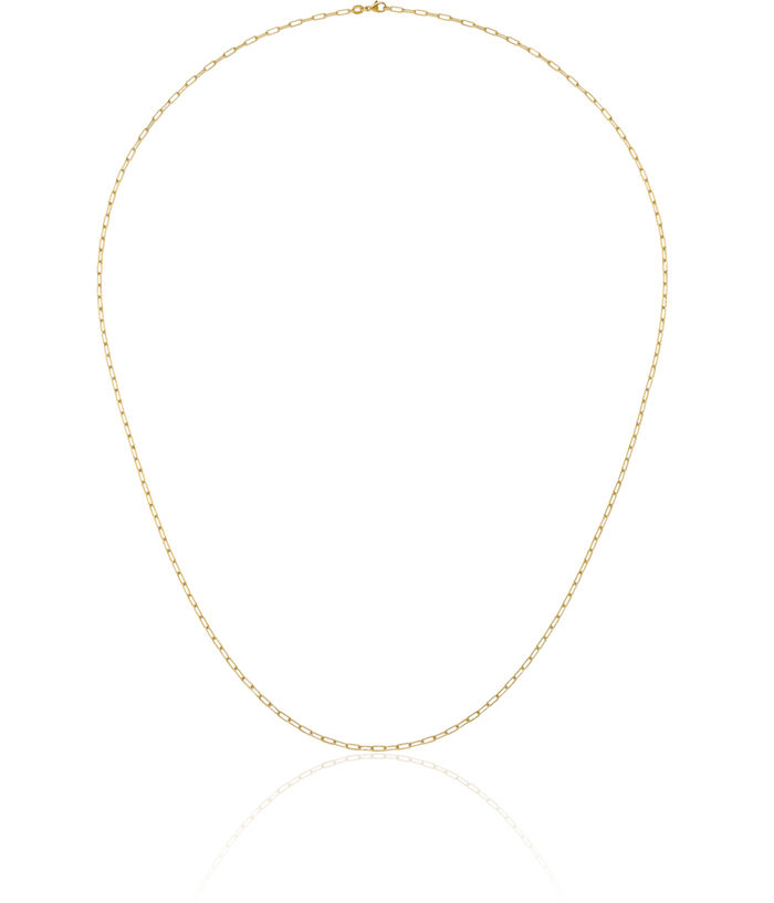 18K Solid Yellow Gold 2.5mm Paperclip Cable Rolo Link Chain Belcher Necklace