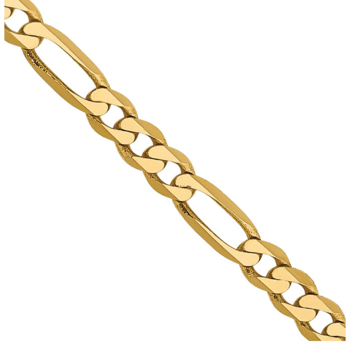 14K Solid Yellow Gold 2.75mm Figaro Link Chain Necklace