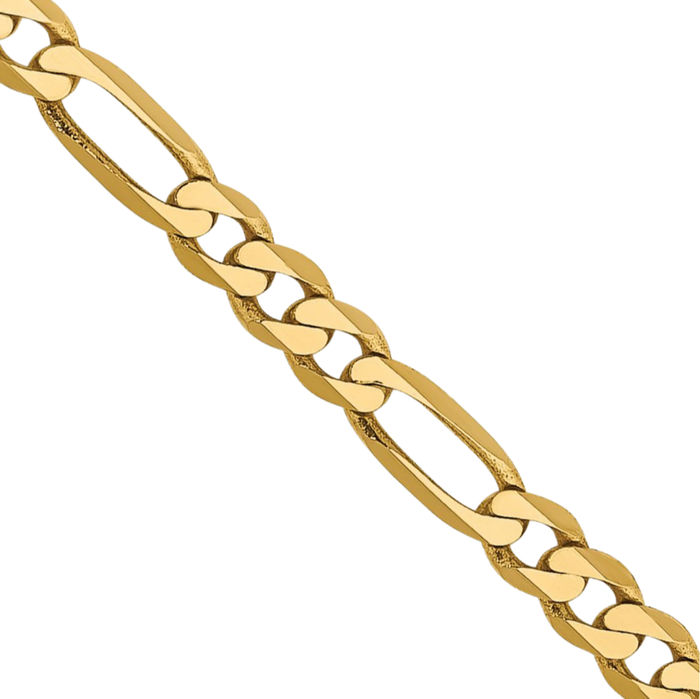 14K Solid Yellow Gold 2.75mm Figaro Link Chain Necklace