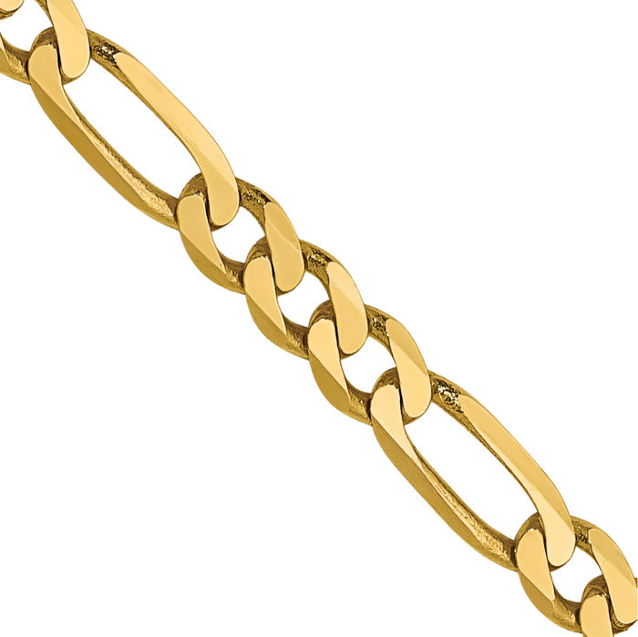 14K Solid Yellow Gold 2.75mm Figaro Link Chain Necklace