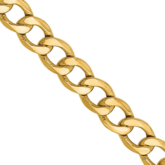 14K Solid Yellow Gold 2.85mm Curb Link Chain Necklace