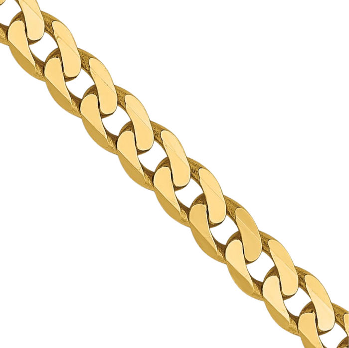 14K Solid Yellow Gold 2.9mm Curb Link Chain Necklace