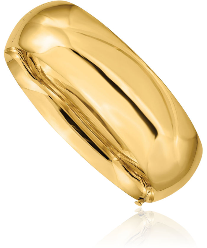 14K Solid Yellow Gold 20.65mm Oversize Bangle Bracelet