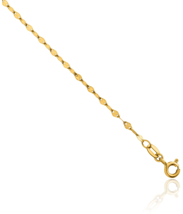 14K Solid Yellow Gold 2mm Link Chain Necklace