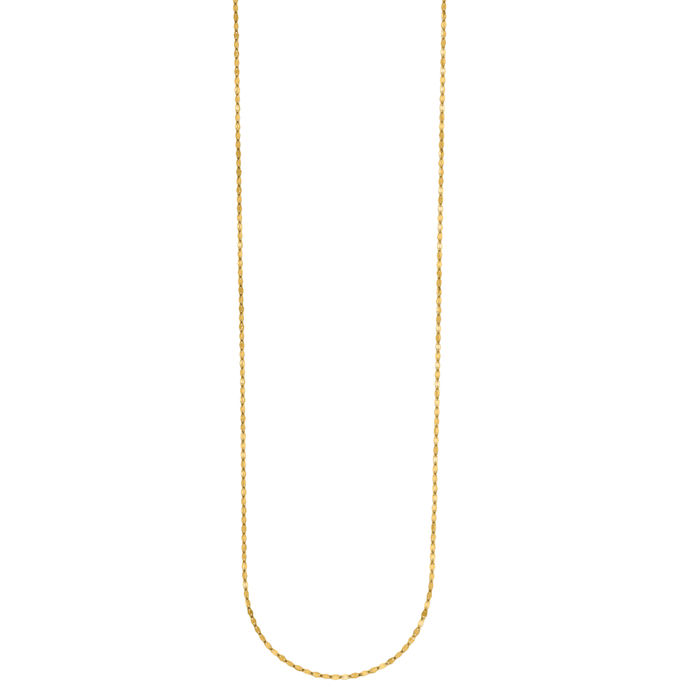 14K Solid Yellow Gold 2mm Link Chain Necklace