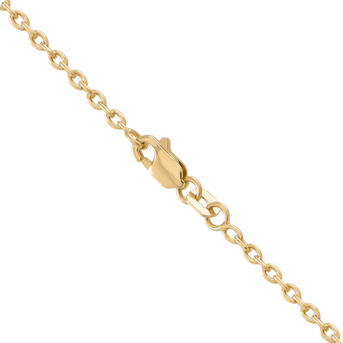 14K Solid Yellow Gold 2mm Round Cable Rolo Link Chain Belcher Necklace