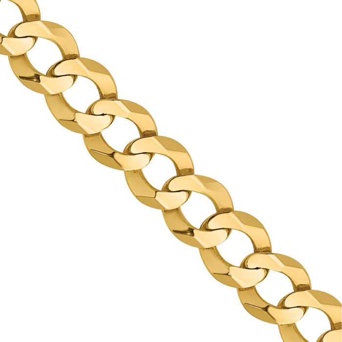 14K Solid Yellow Gold 3.1mm Cuban Curb Link Chain Necklace