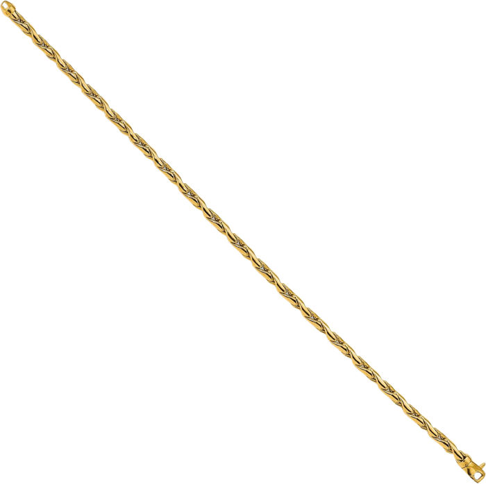 14K Solid Yellow Gold 3.25mm Link Chain Bracelet