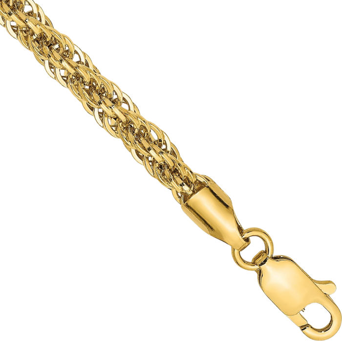 14K Solid Yellow Gold 3.3mm Chain Bracelet