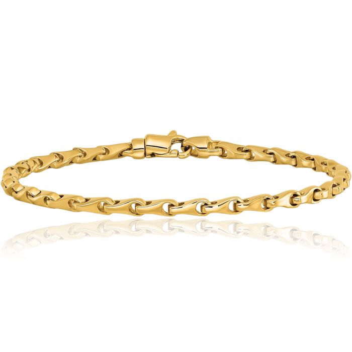 14K Solid Yellow Gold 3.4mm Link Chain Bracelet