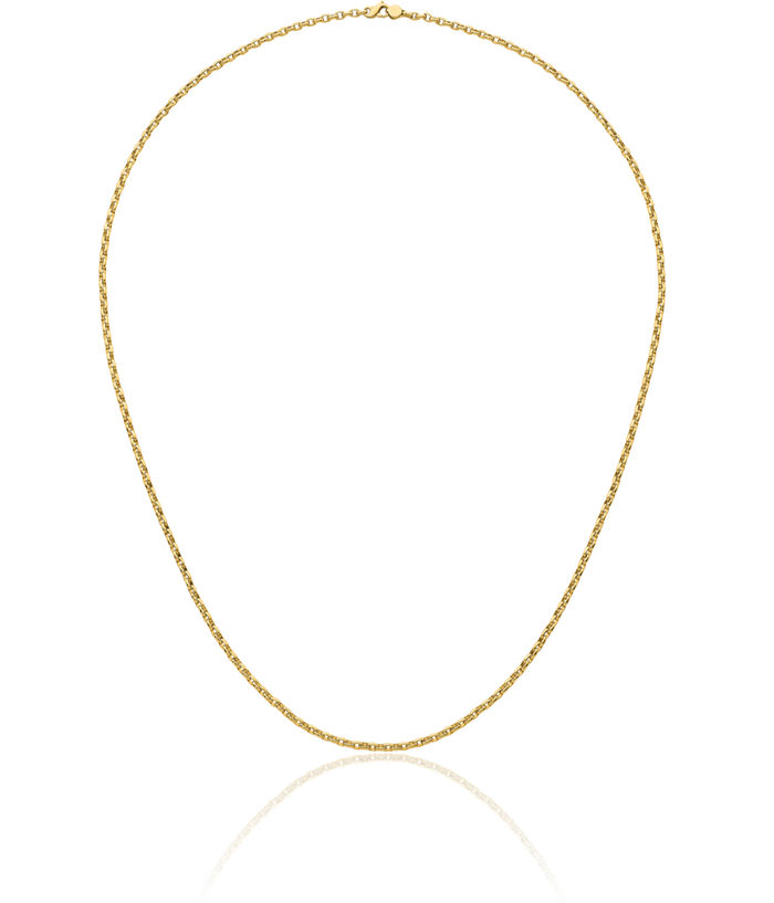 14K Solid Yellow Gold 3.5mm Oval Cable Rolo Link Chain Belcher Necklace