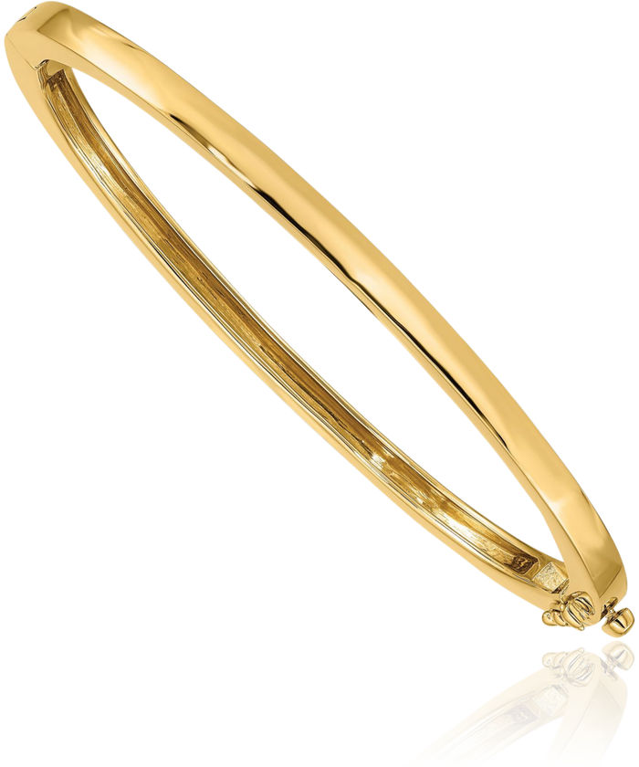 14K Solid Yellow Gold 3.6mm Bangle Bracelet