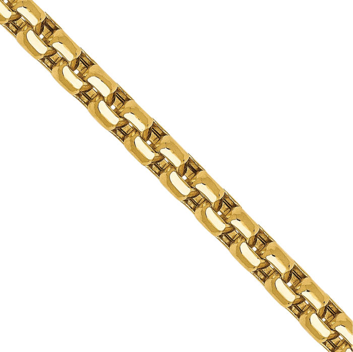 14K Solid Yellow Gold 3.6mm Round Box Link Chain Necklace