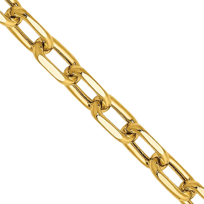 14K Solid Yellow Gold 3.7mm Cable Rolo Link Chain Belcher Necklace