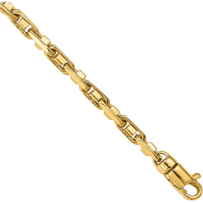 14K Solid Yellow Gold 3.8mm Link Chain Bracelet