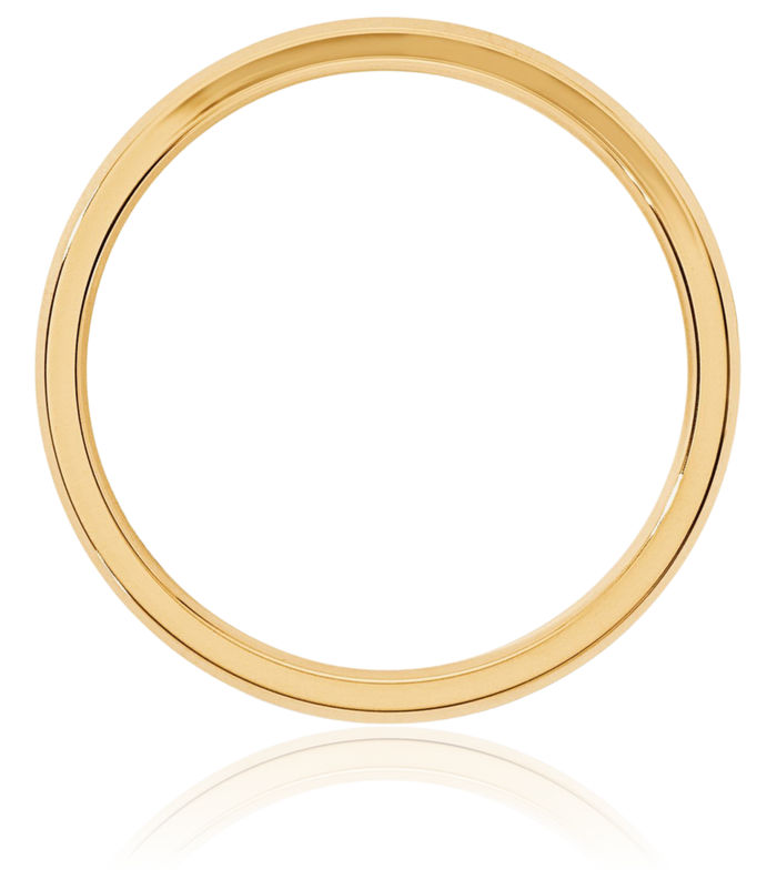 14K Solid Yellow Gold 3mm Edge Comfort Fit Plain Classic Wedding Band Ring
