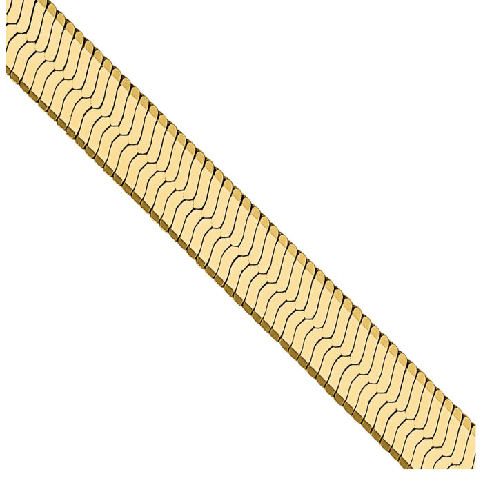 14K Solid Yellow Gold 3mm Herringbone Chain Necklace