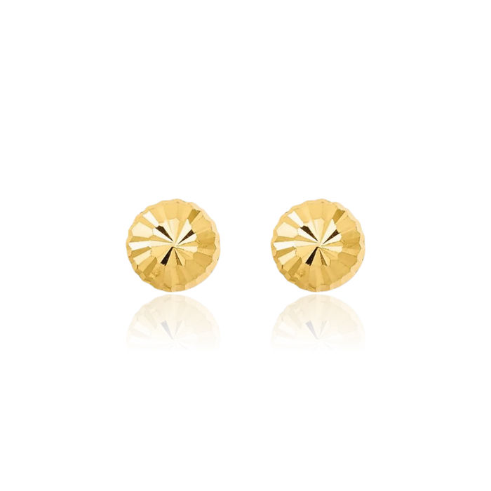 14K Solid Yellow Gold 3mm Half Ball Stud Earrings