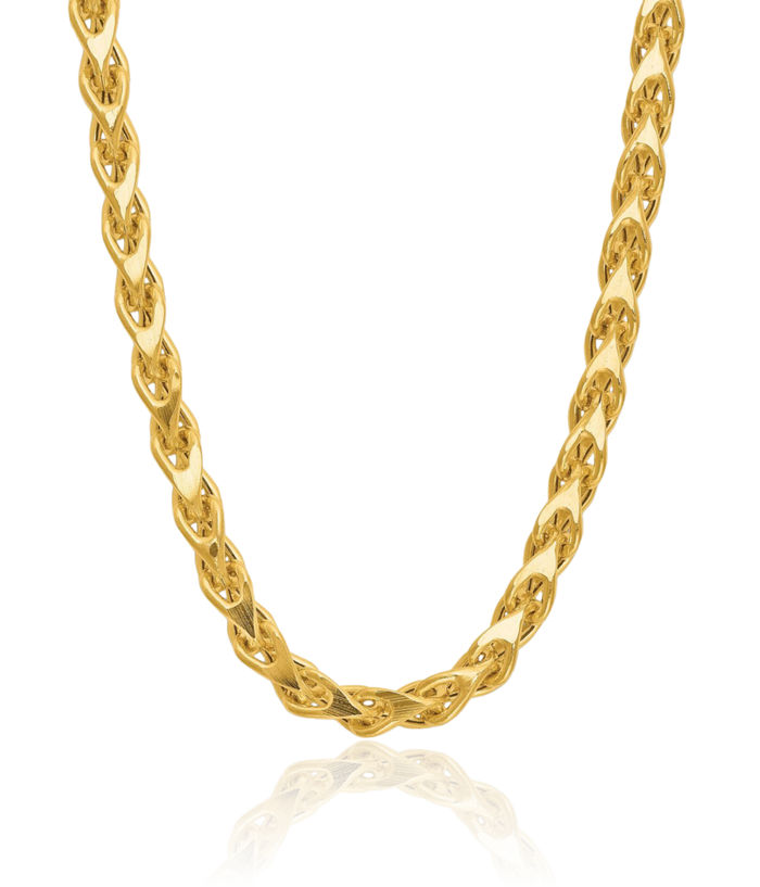 14K Solid Yellow Gold 3mm Link Franco Chain Necklace