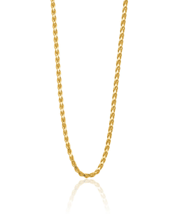 14K Solid Yellow Gold 3mm Link Franco Chain Necklace