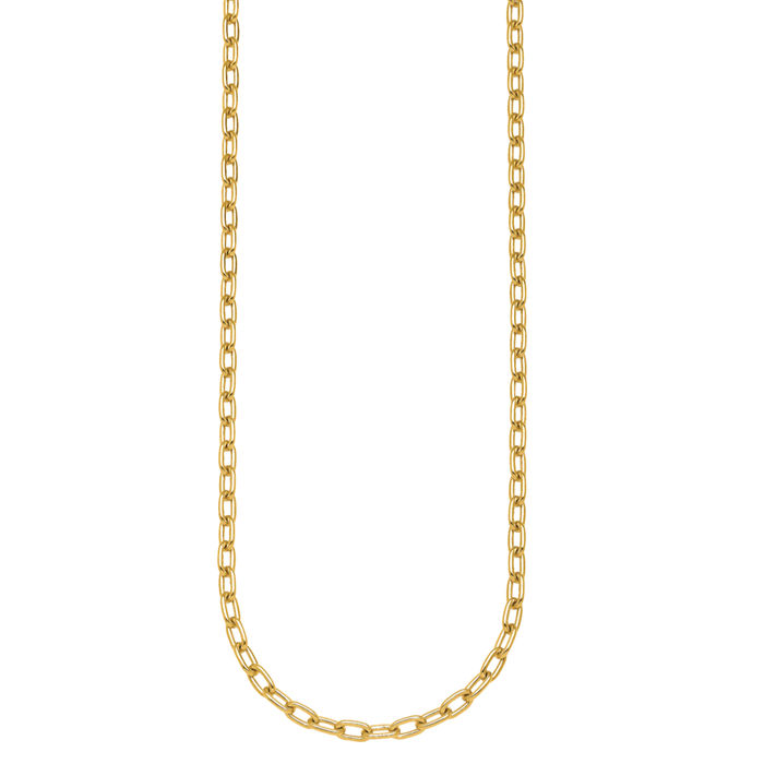 14K Solid Yellow Gold 4.25mm Oval Cable Rolo Link Chain Belcher Necklace