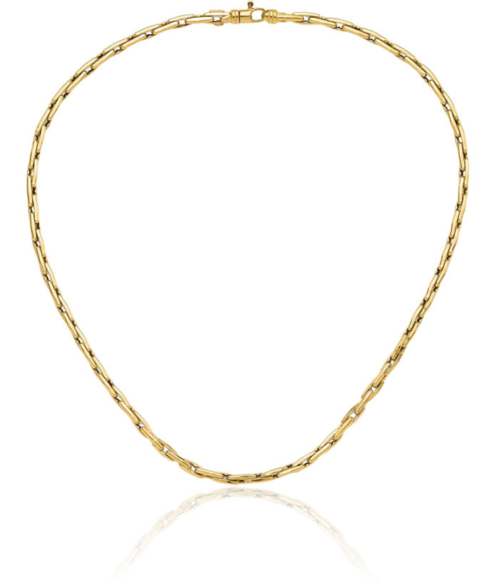 14K Solid Yellow Gold 4.2mm Link Chain Necklace