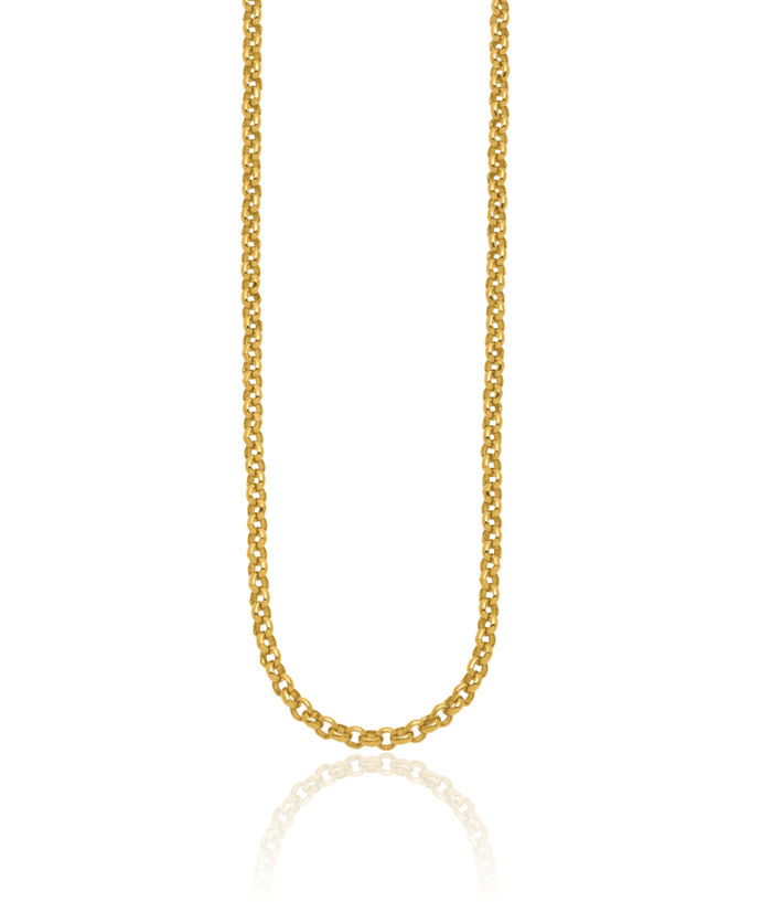 14K Solid Yellow Gold 4.3mm Cable Rolo Link Chain Belcher Necklace