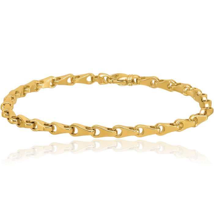 14K Solid Yellow Gold 4.3mm Link Chain Bracelet