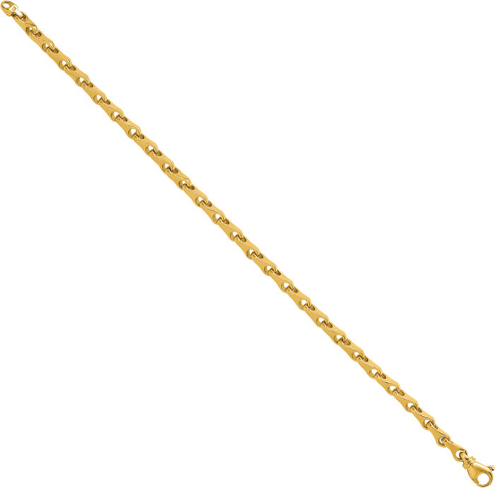 14K Solid Yellow Gold 4.3mm Link Chain Bracelet