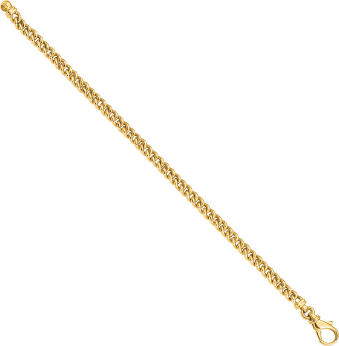 14K Solid Yellow Gold 4.5mm Curb Link Chain Bracelet