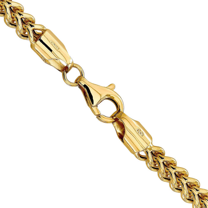 14K Solid Yellow Gold 4.5mm Franco Link Chain Necklace