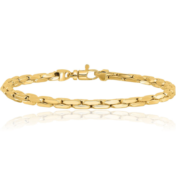 14K Solid Yellow Gold 4.5mm Link Chain Bracelet